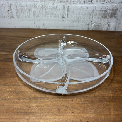 Frosted Floral Divided Serving Dish