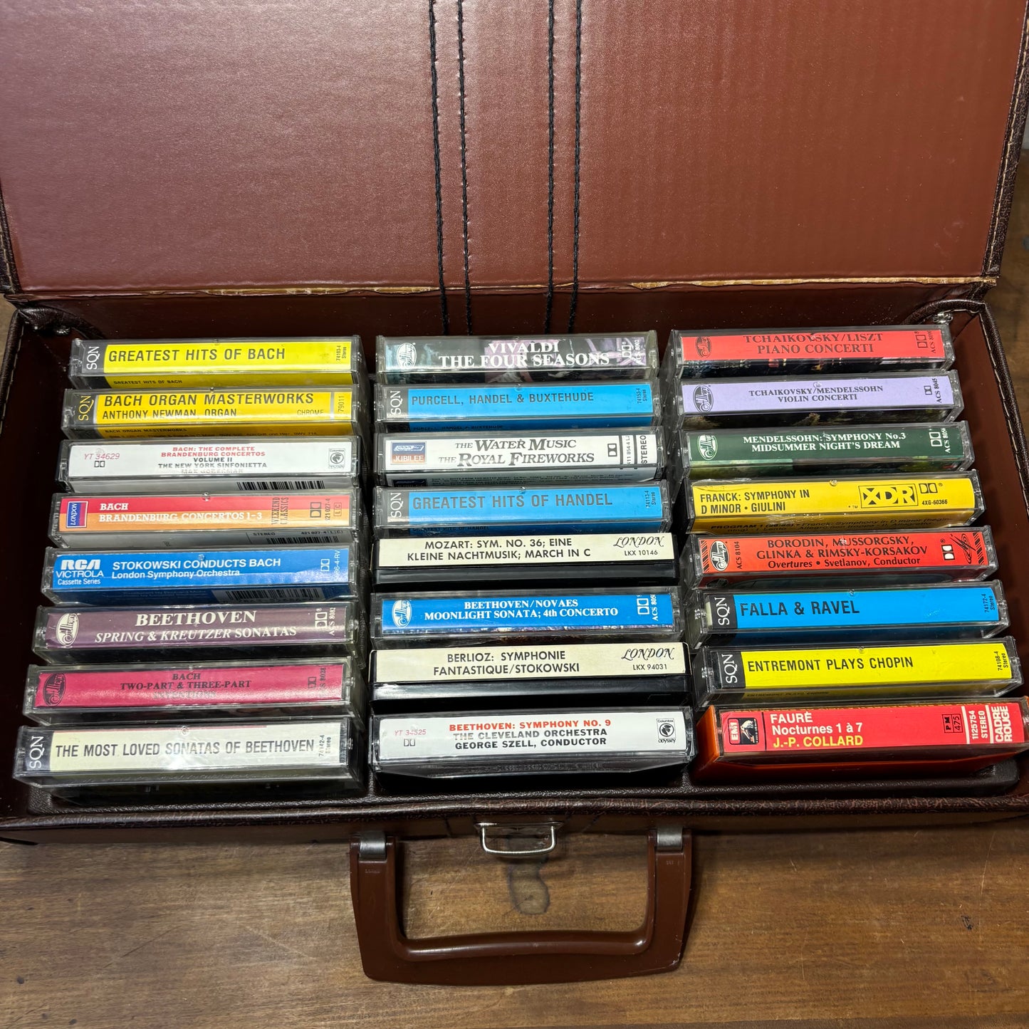 Vintage 24 Cassette Tape Faux Leather Carrying Case