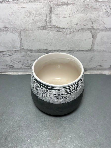 Gray & White Ceramic Pot