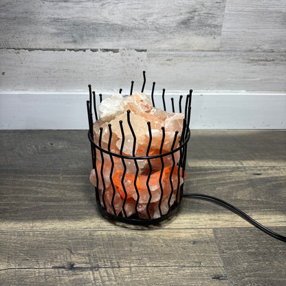 Himalayan Salt Crystal Rock Basket Lamp