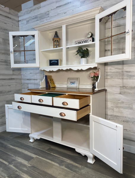 White Farmhouse China Hutch
