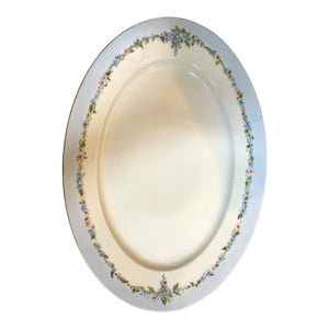 Antique Oval Floral Two Tone Serving Plate