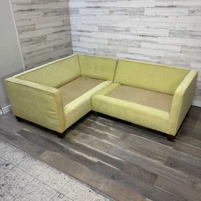 Small 2pc Green Sectional Couch