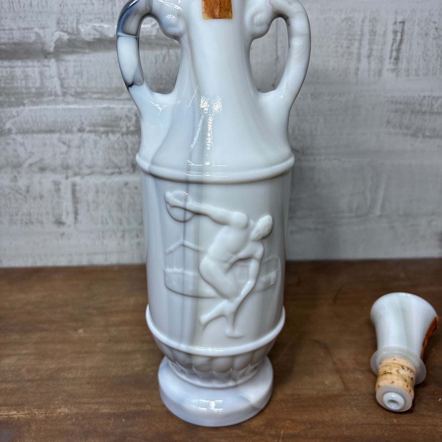 Vintage Jim Beam Marble Glass Discus Thrower Decanter