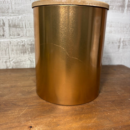 Copper Patina Tin Canister W/ Lid