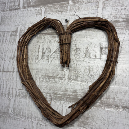 Rustic Grapevine Heart Wreath