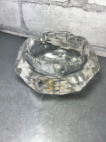 Vintage Crystal Glass Ashtray