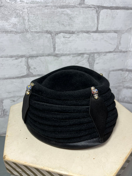 Meier & Frank Co Vintage Black Velvet Women’s Hat