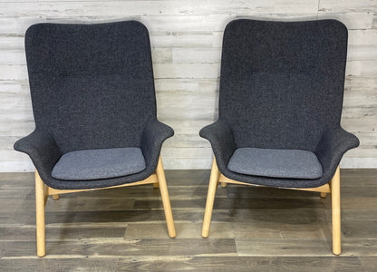 Gray Modern Arm Chairs Set Of 2