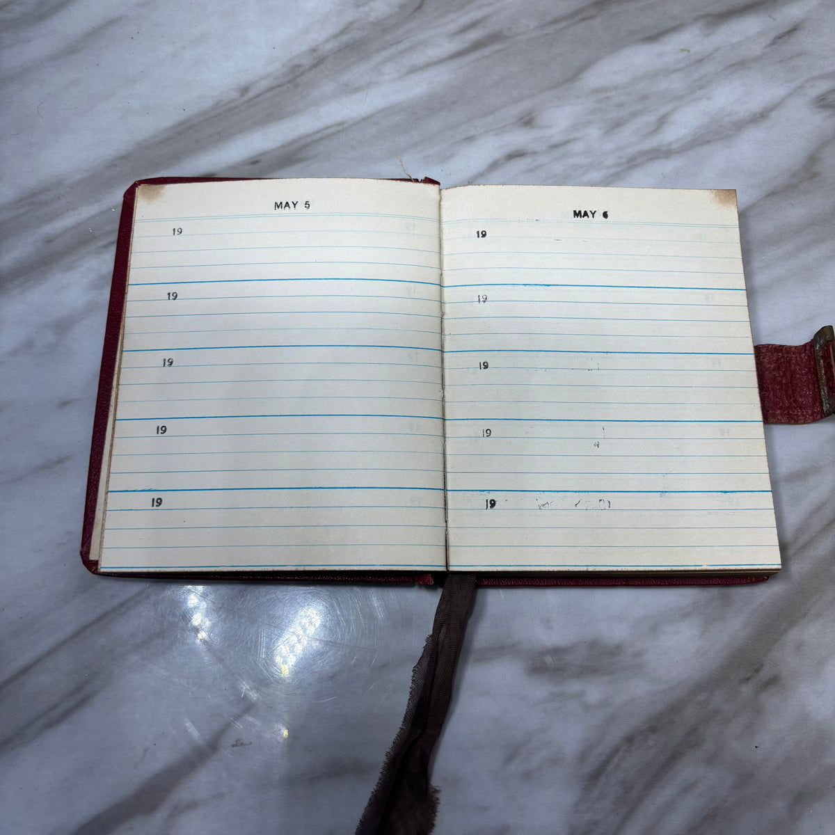 Vintage 1940s Red Five Year Diary