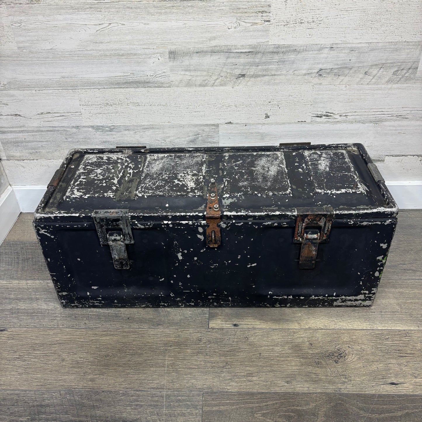 Vintage Metal Military Trunk Storage Trunk