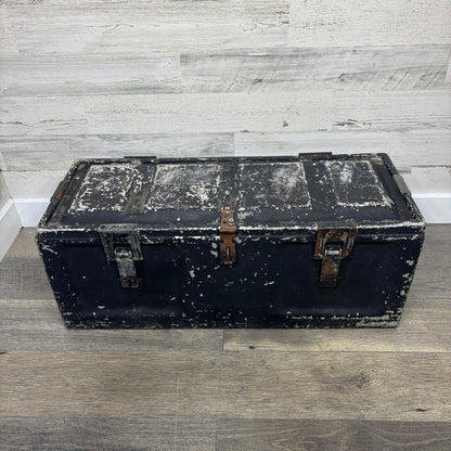Vintage Metal Military Trunk Storage Trunk