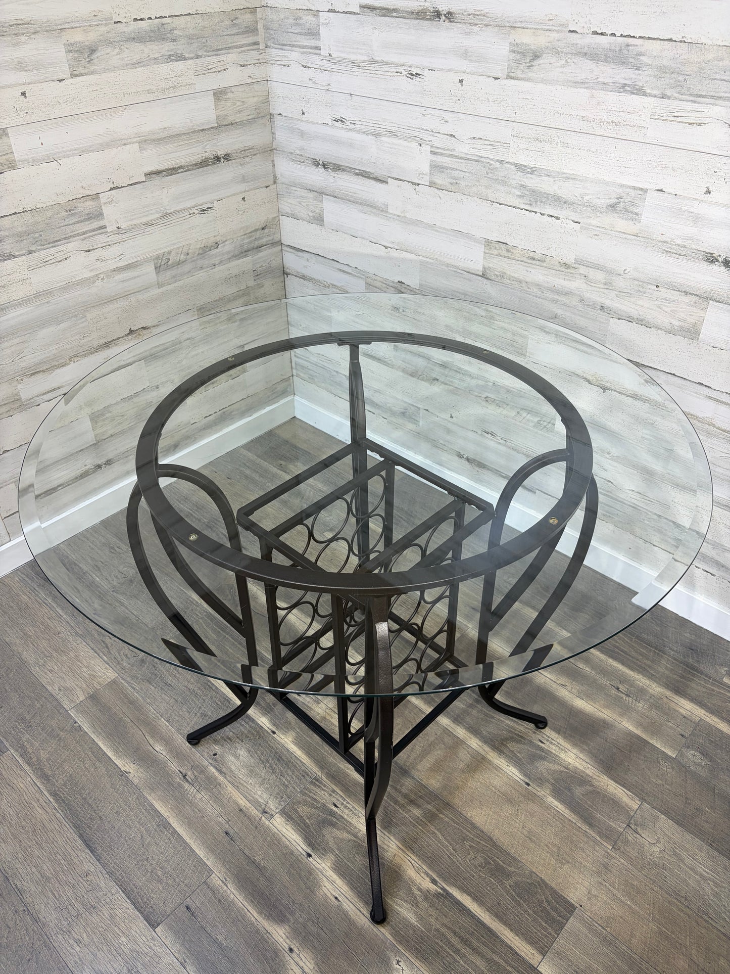 Pub Height Glass Table & 3 Chairs