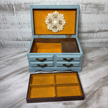 Vintage Wooden Musical Jewelry Box
