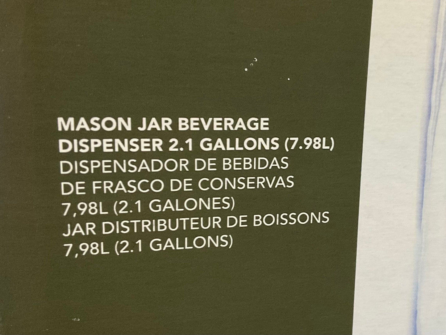 Mason Jar Beverage Dispenser 2 Gallon