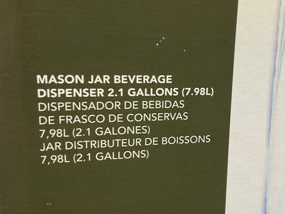 Mason Jar Beverage Dispenser 2 Gallon