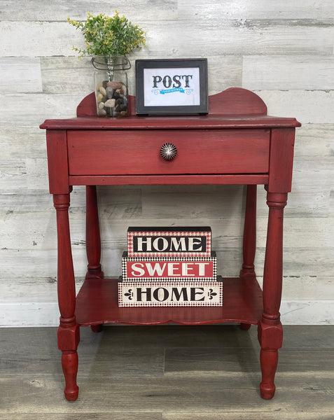 Rustic Red Side Table