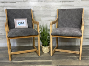 Set Of 2 Gray Accent Chairs