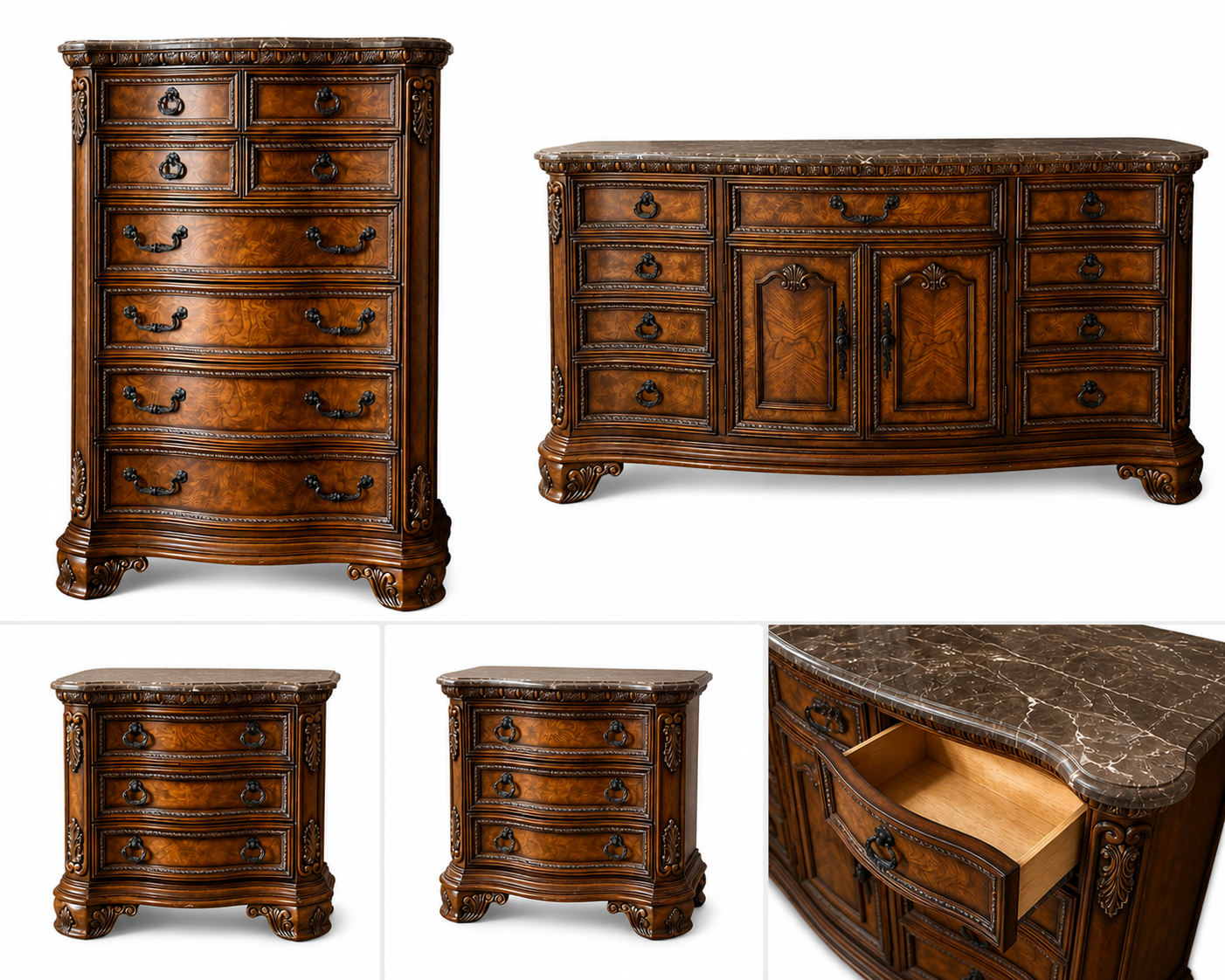 4pc Dresser Set Old World