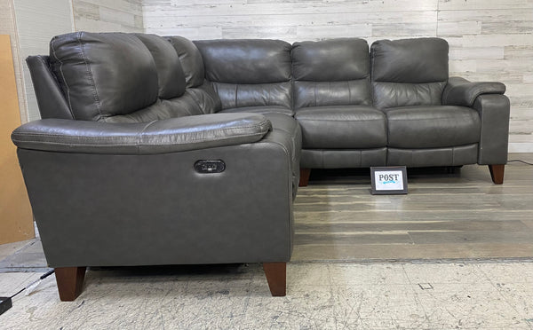 Gray Leather Sectional Couch