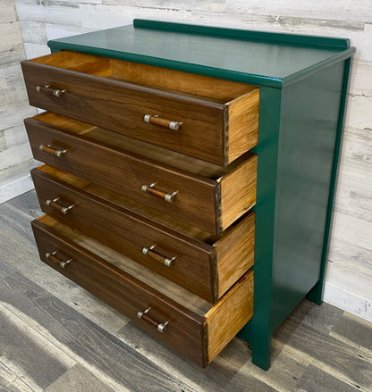 Antique Green & Wood Dresser