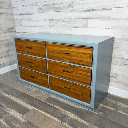 Refinished Oak & Blue Dresser