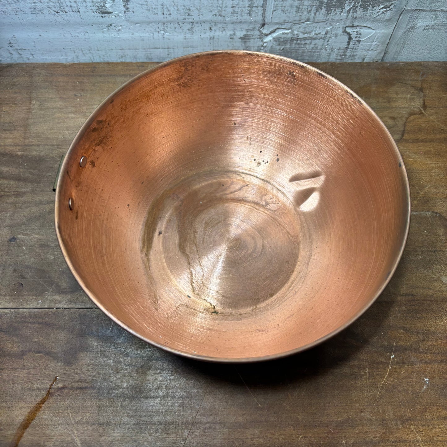 Vintage Copper Bowl W/ Brass Ring