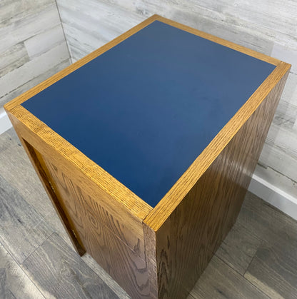 Small Oak Office End Table Cabinet