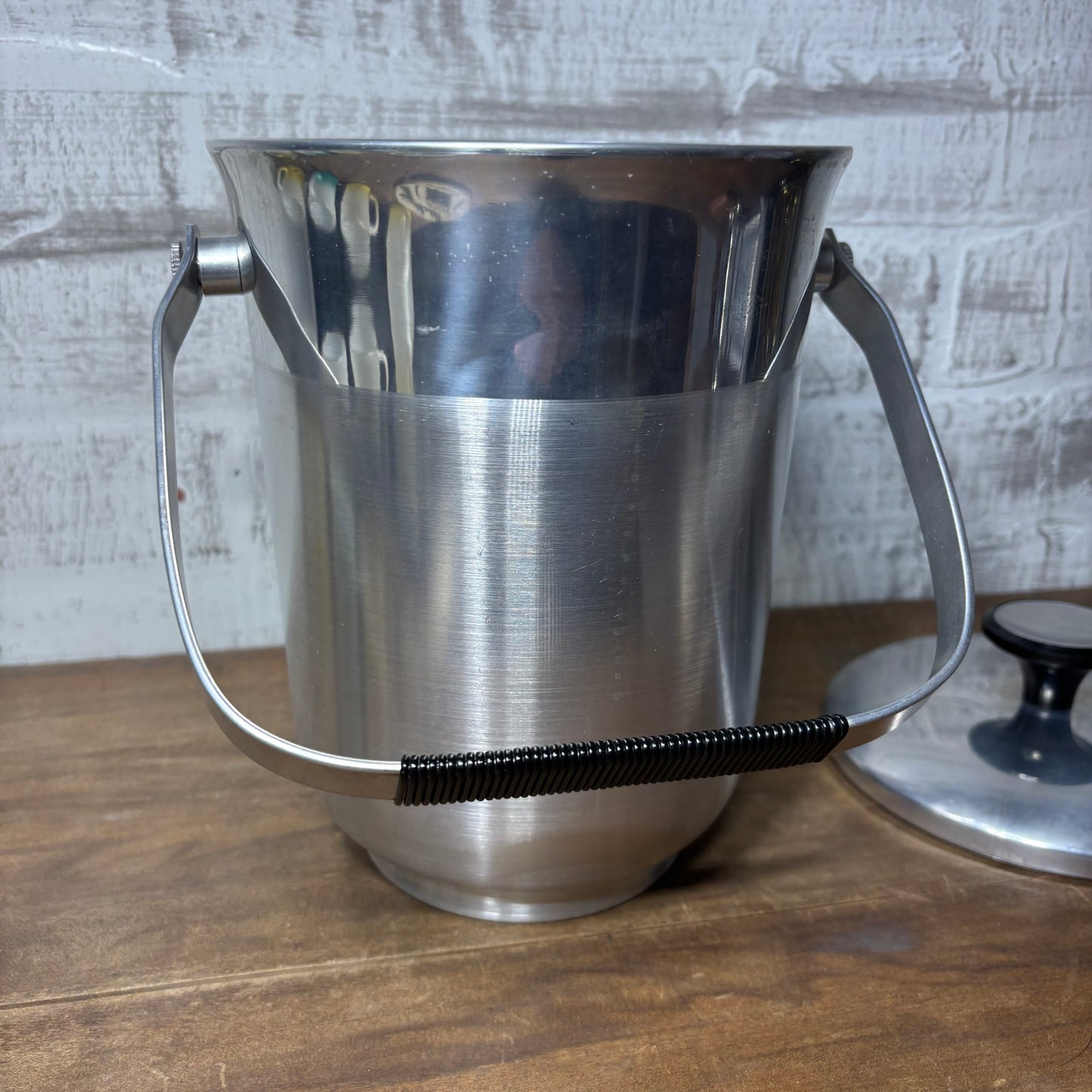 Mid Century Aluminum Ice Bucket