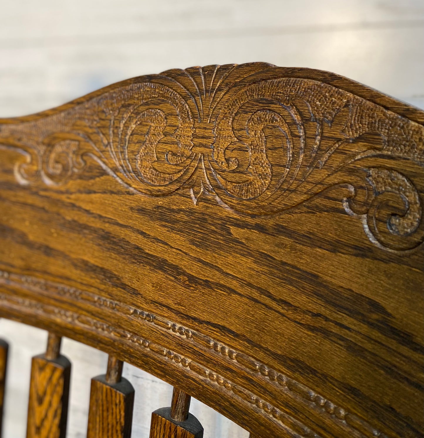 Antique Oak Rolling Office Desk Chair