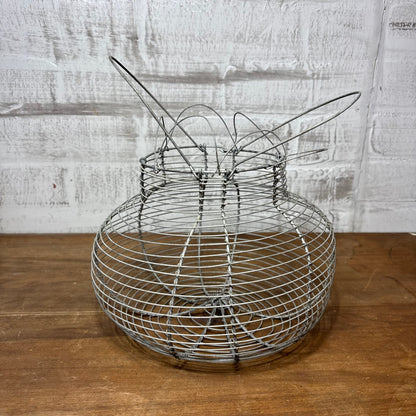 Antique Metal Wire Egg Gathering Basket