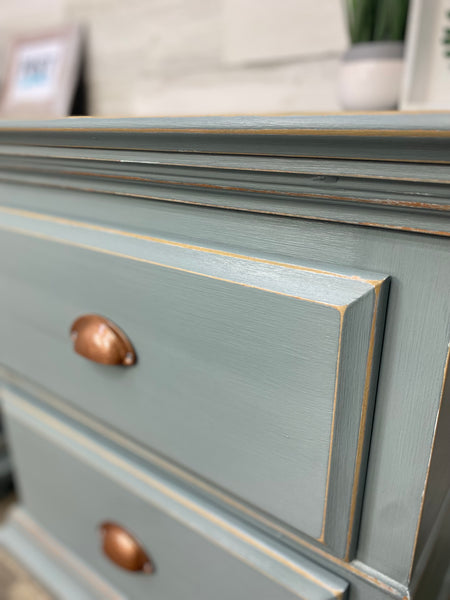 Set Of Blue Gray Nightstands