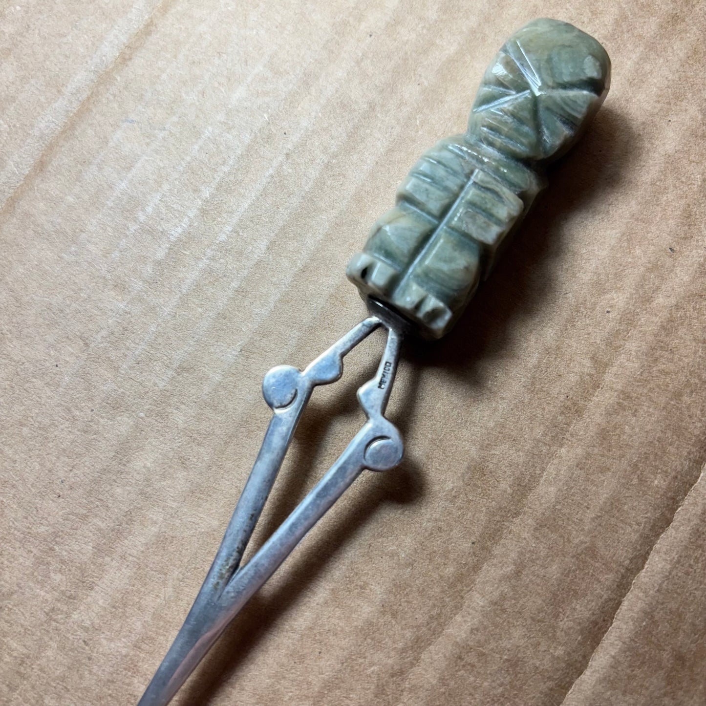 Vintage Onyx Carved Jade Letter Opener