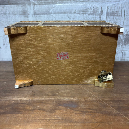 Vintage Wooden Silk Top Jewelry Box