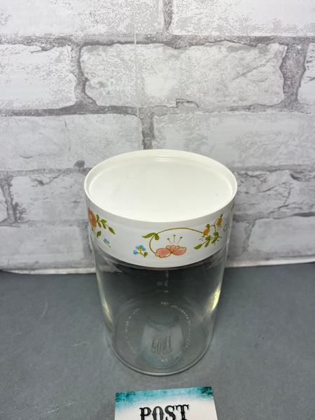 Vintage Pyrex Wildflower Glass Jar Canister With Lid