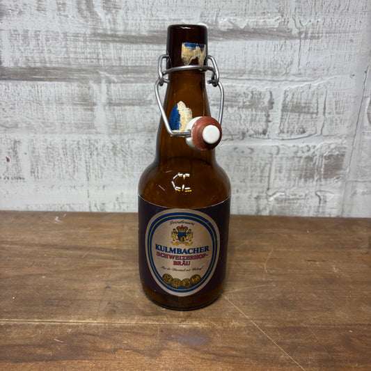 Vintage Kulmbacher Schweizerhof-Brau Amber Glass Bottle
