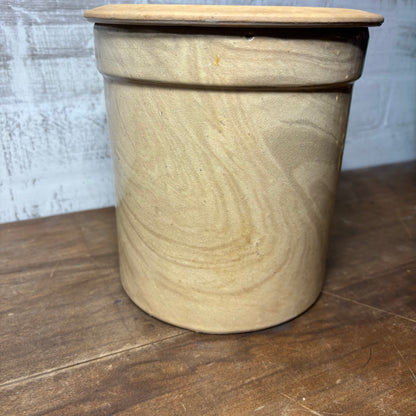 Vintage Stoneware Lidded Crock