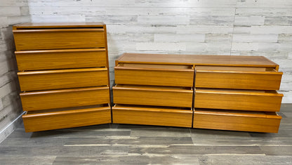 Danish Teak 2pc Dresser Set Jasper