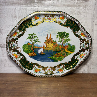 Vintage Daher Decorated Enameled Tray / Plate