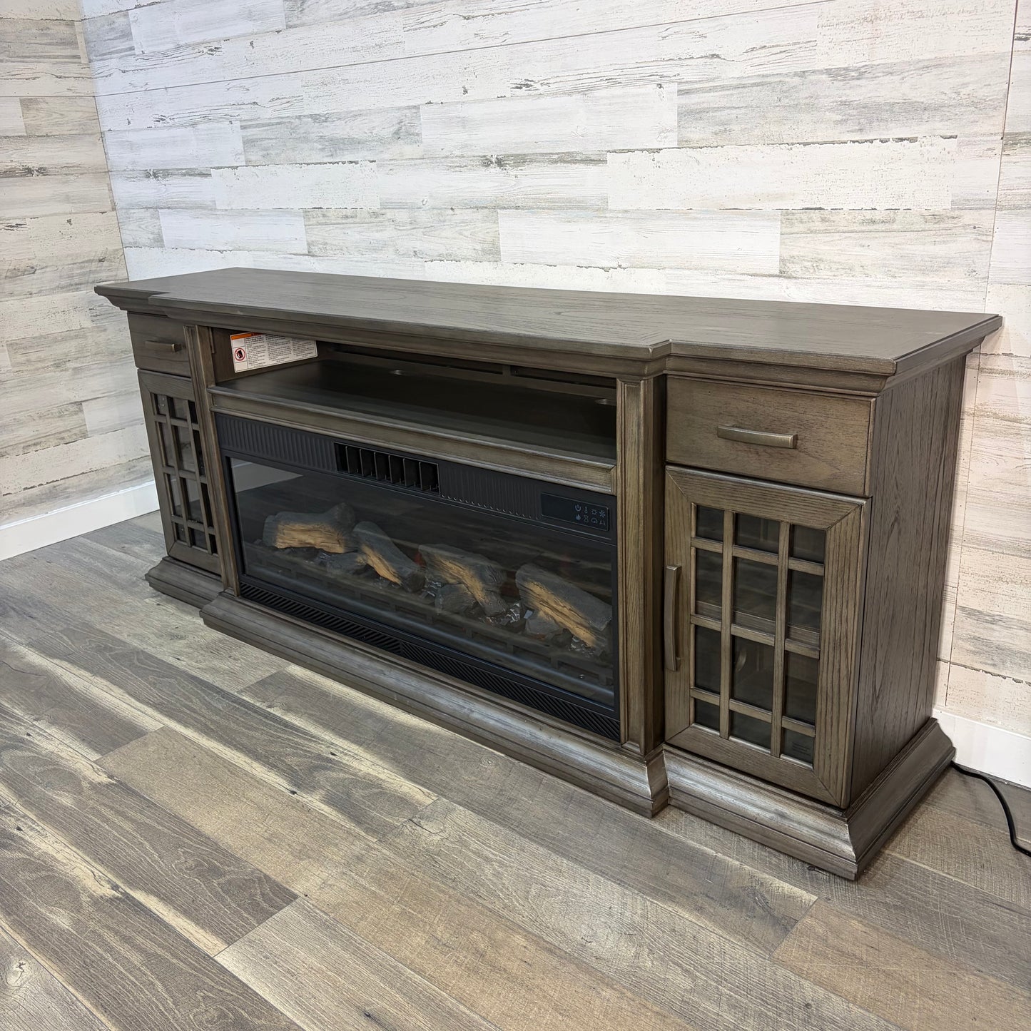 Electric Fireplace Tv Stand Rustic Gray