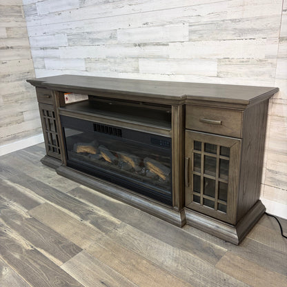 Electric Fireplace Tv Stand Rustic Gray