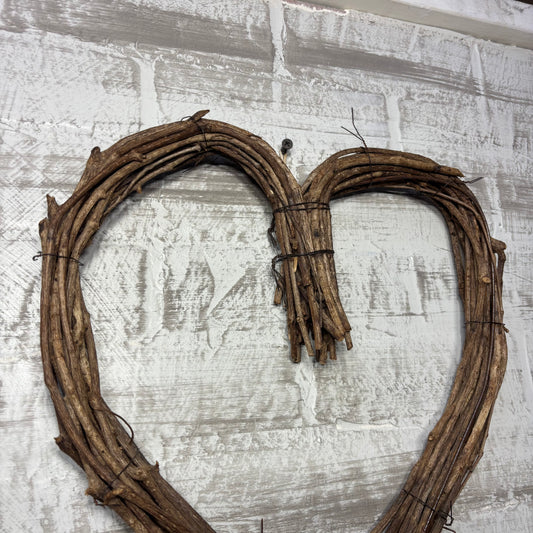 Rustic Grapevine Heart Wreath