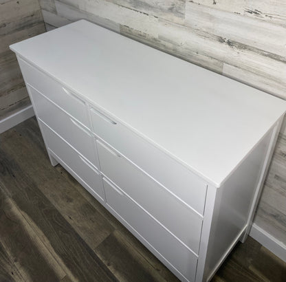 Modern White 6 Drawer Dresser