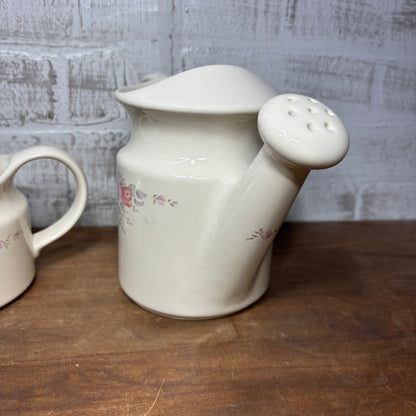 Vintage Pfaltzgraff Trousseau Water Can/ Creamer Pitcher Set
