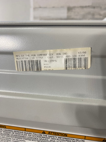 White Metal Hon 4 Drawer File Cabinet