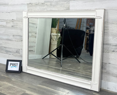 Large White Wood Mirror