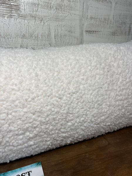 Sherpa White Long Lumbar Pillow