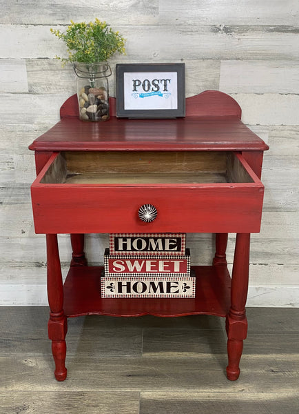 Rustic Red Side Table