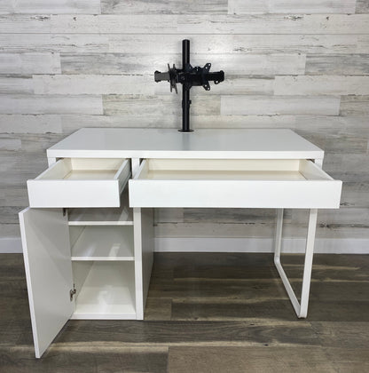 IKEA MICKE Desk with Dual Monitor Stand