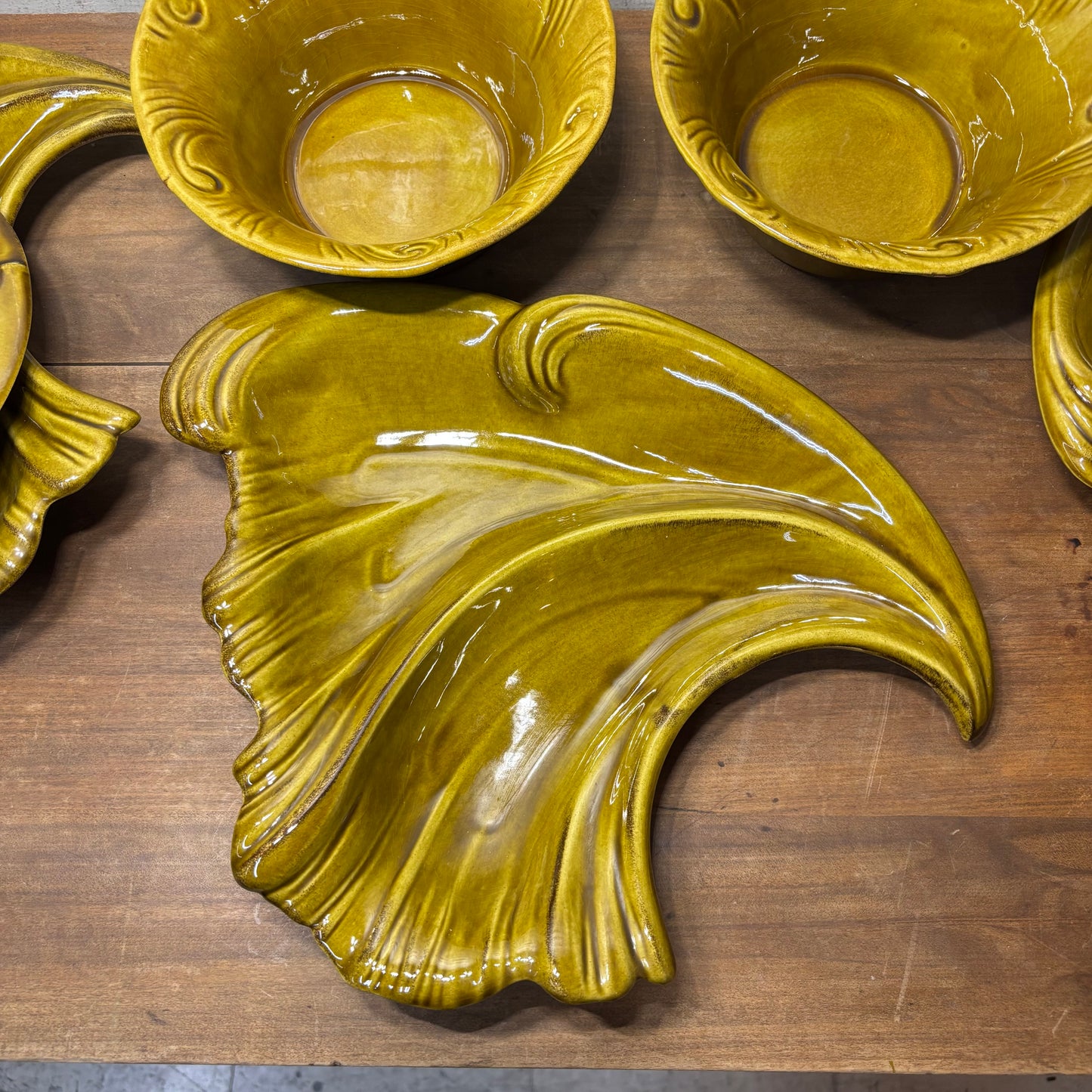 Mid Century Ceramic Thanksgiving Party Tray Set